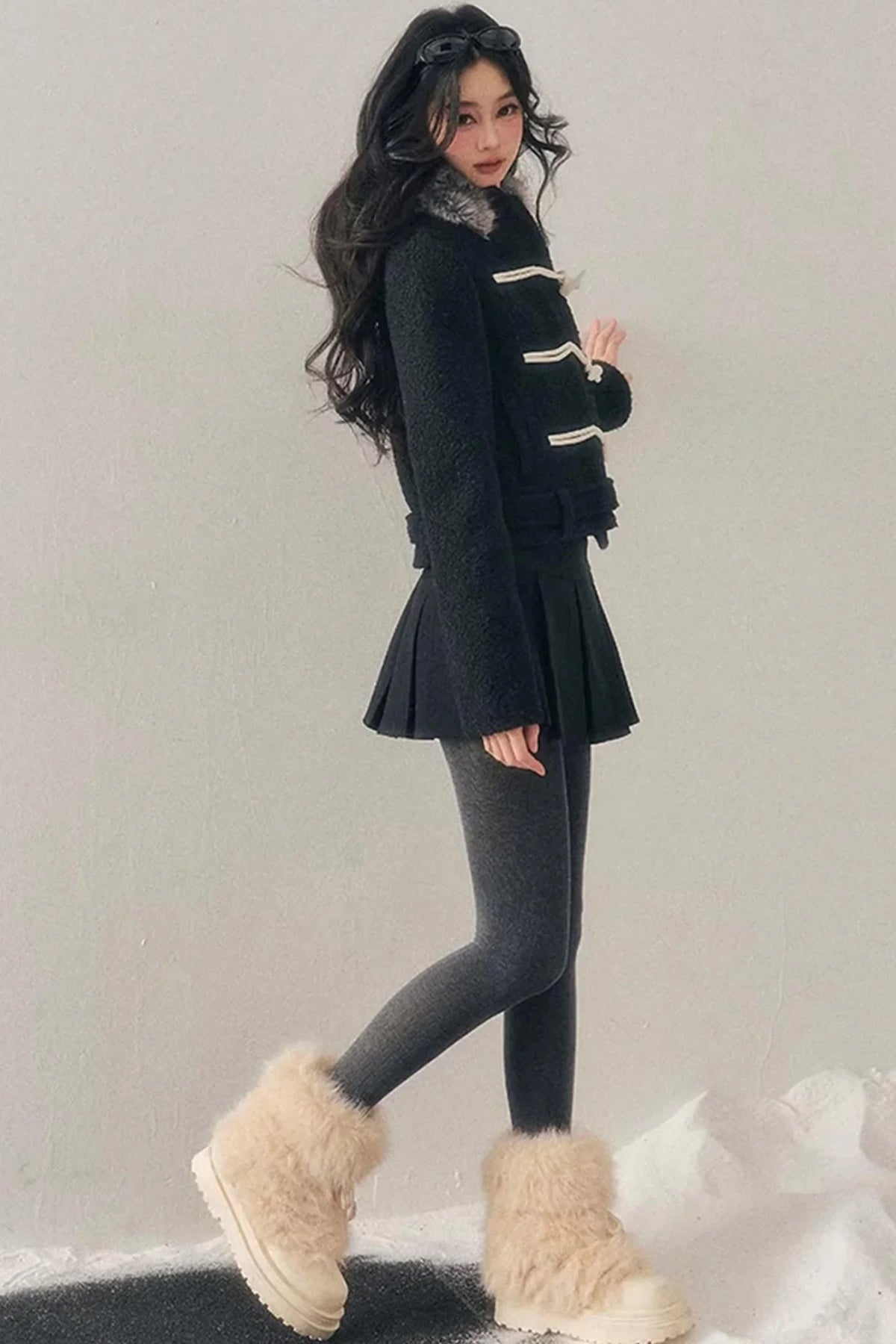 French Woolen Hooded Coat