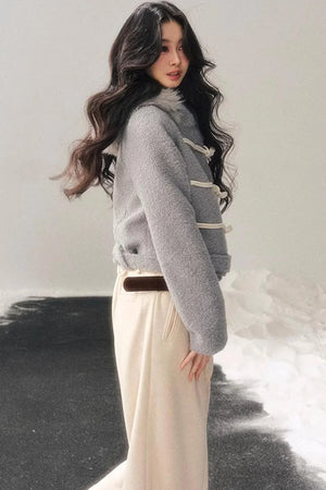 French Woolen Hooded Coat