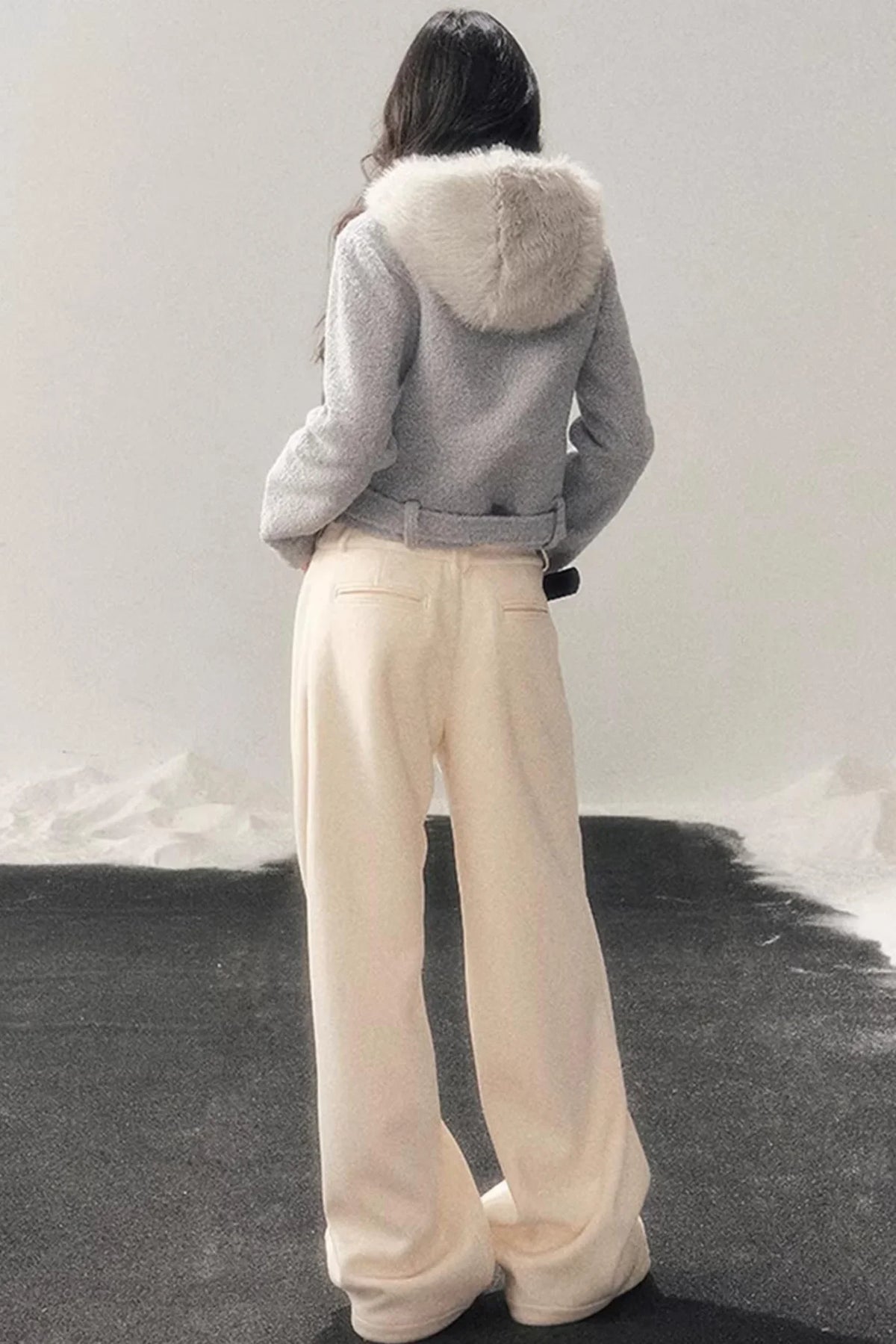 French Woolen Hooded Coat