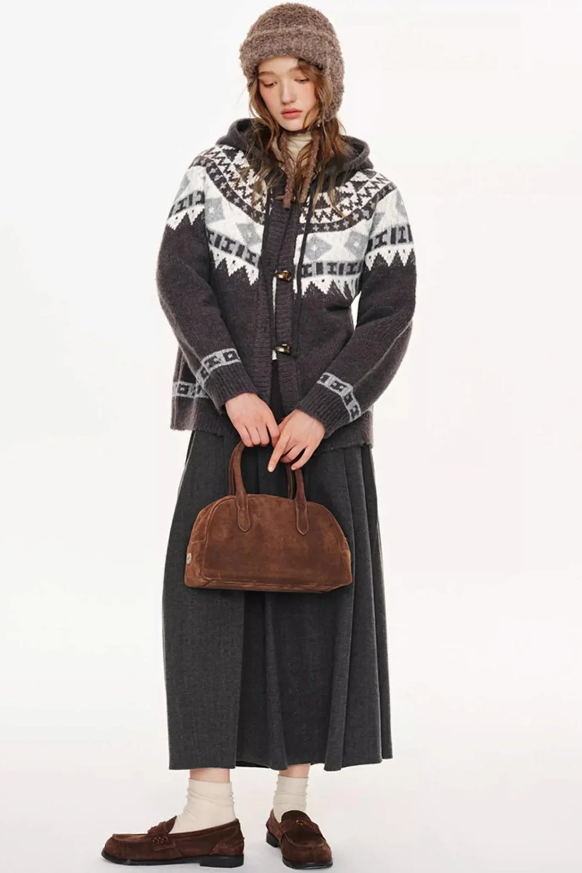 French Woolen Pleated Skirt