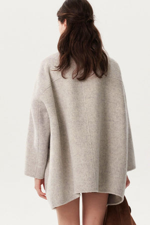 French Woolen Stand-Up Collar Coat