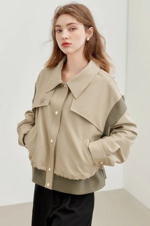 French Workwear Patchwork Short Jacket
