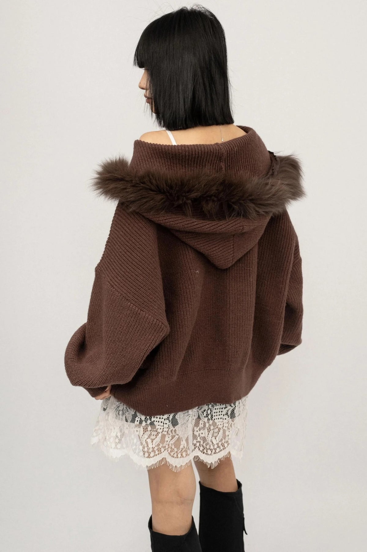 Fringe Knit Sweater Jacket
