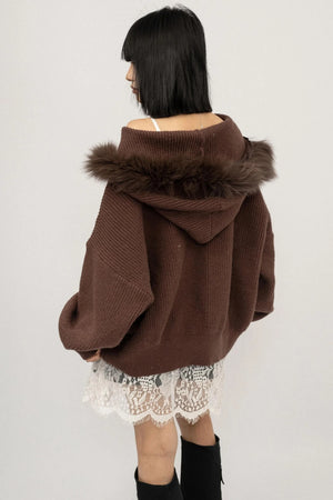 Fringe Knit Sweater Jacket