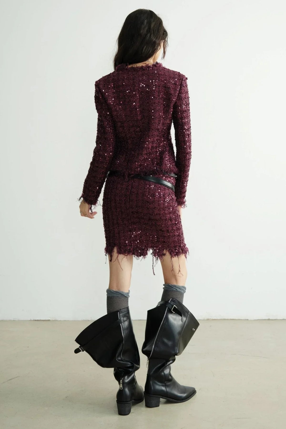 Fringe Small Fragrance Short Skirt Set-Up