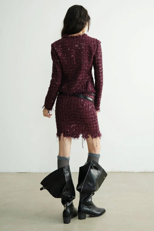 Fringe Small Fragrance Short Skirt Set-Up