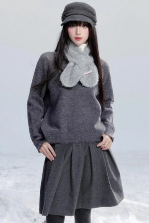 Fringed Raw Edge Sweater