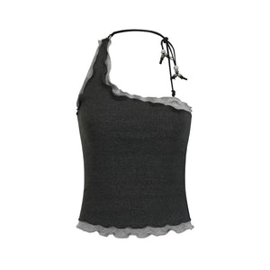 Frost Edge Beaded Halter Top