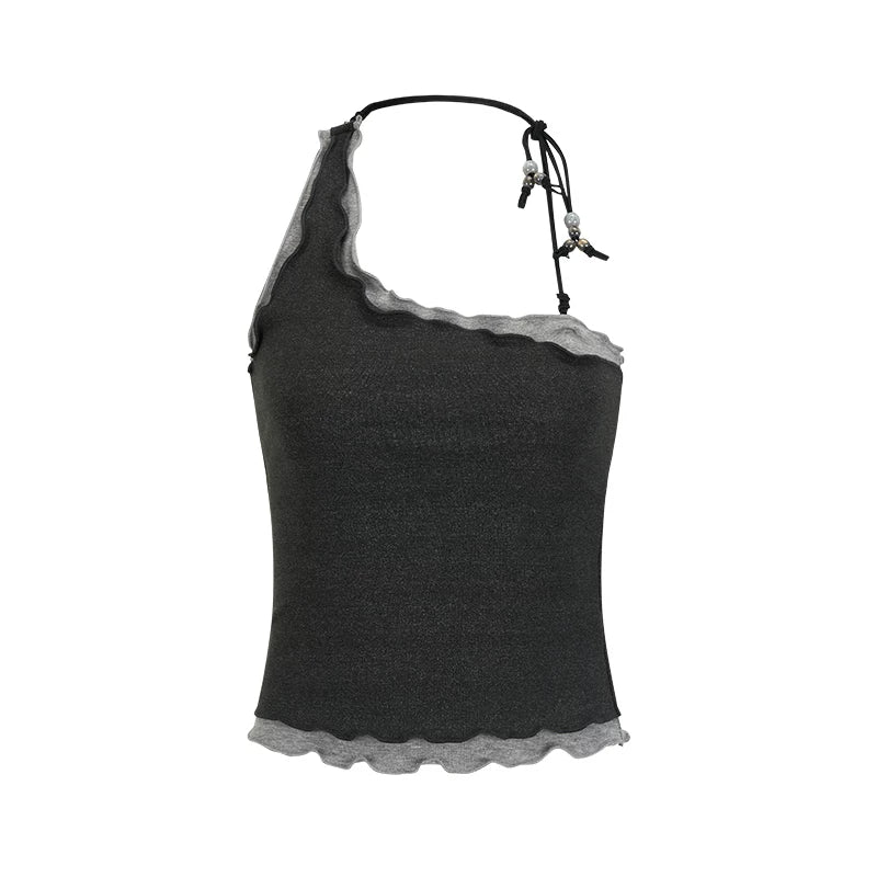 Frost Edge Beaded Halter Top