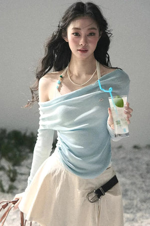 Frosty Shoulder Halter Top