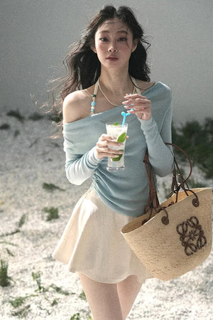 Frosty Shoulder Halter Top