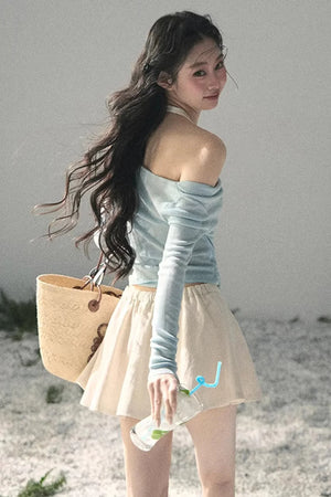 Frosty Shoulder Halter Top