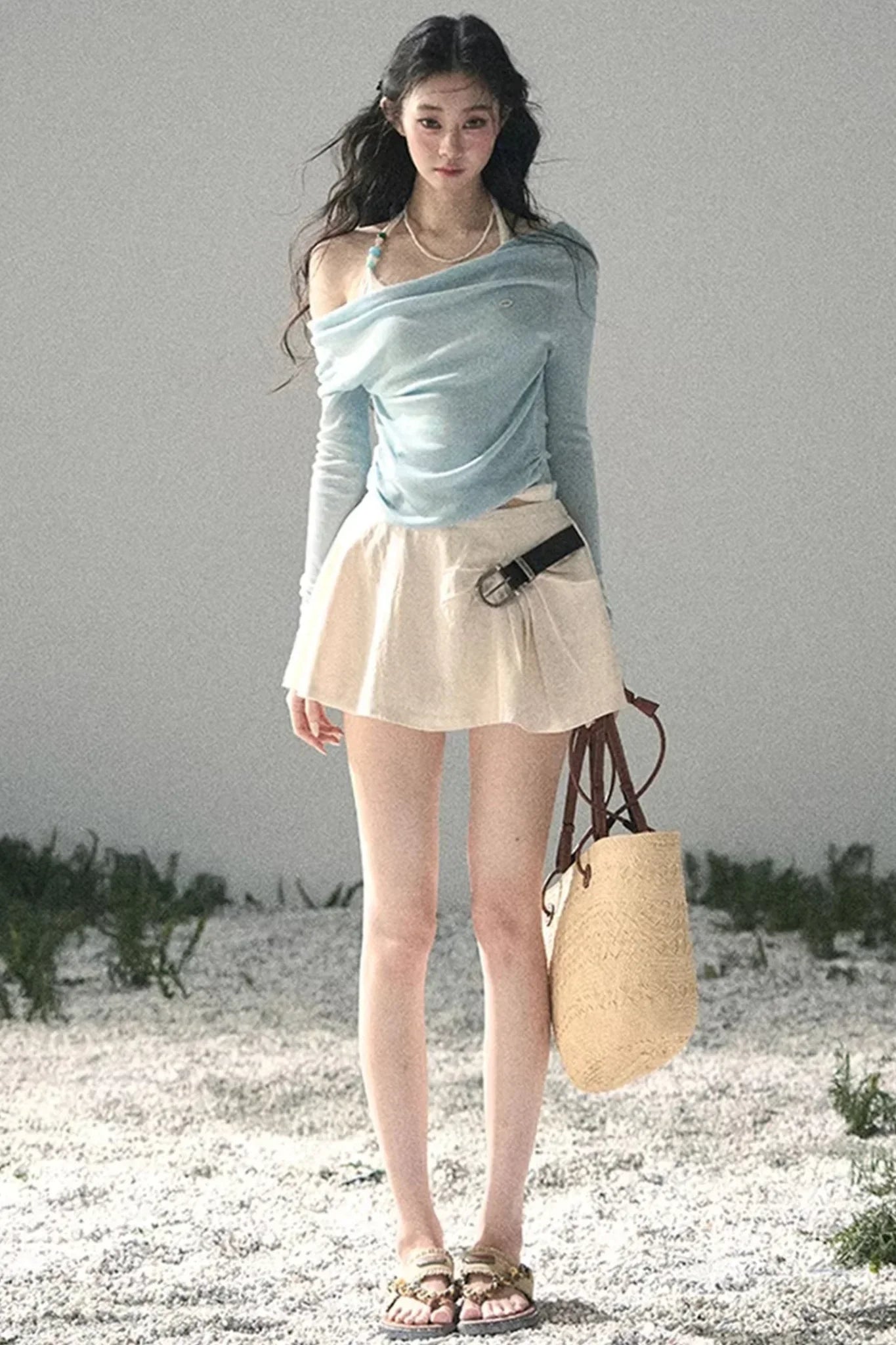 Frosty Shoulder Halter Top