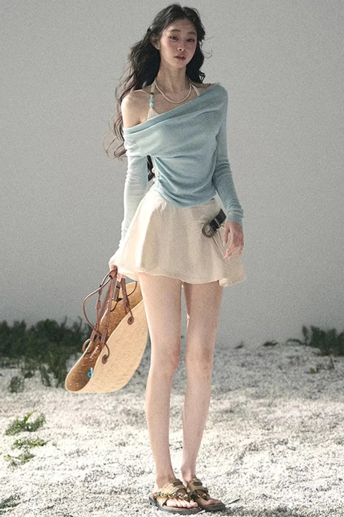 Frosty Shoulder Halter Top