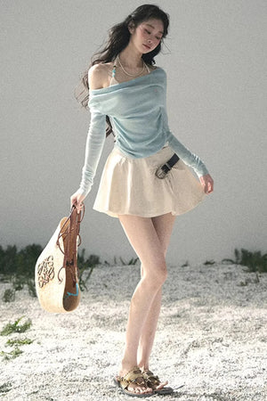 Frosty Shoulder Halter Top
