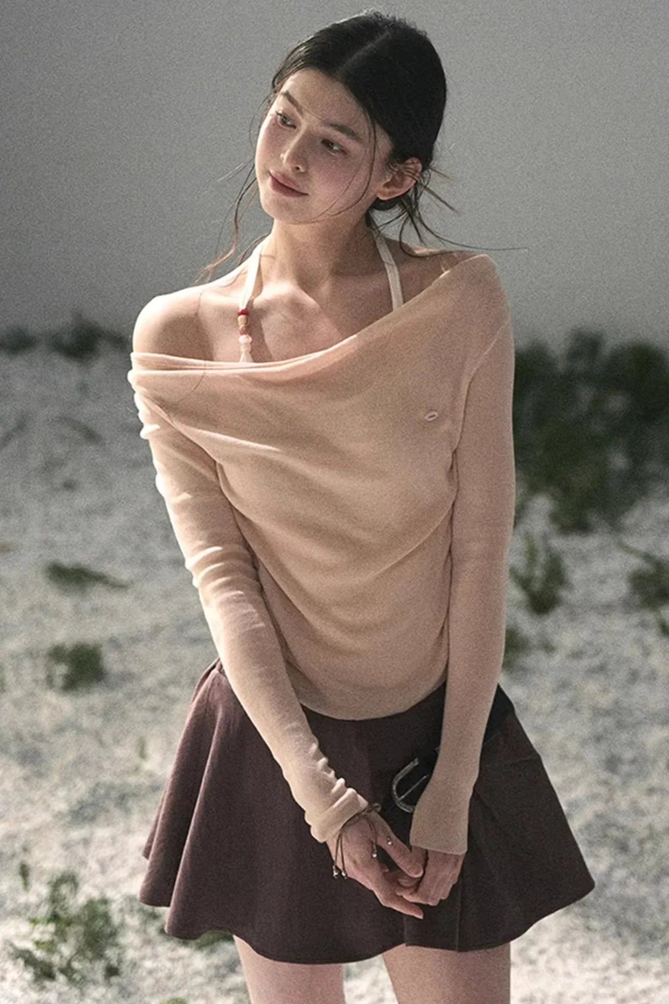 Frosty Shoulder Halter Top