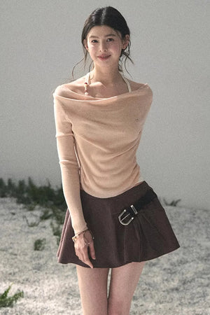 Frosty Shoulder Halter Top