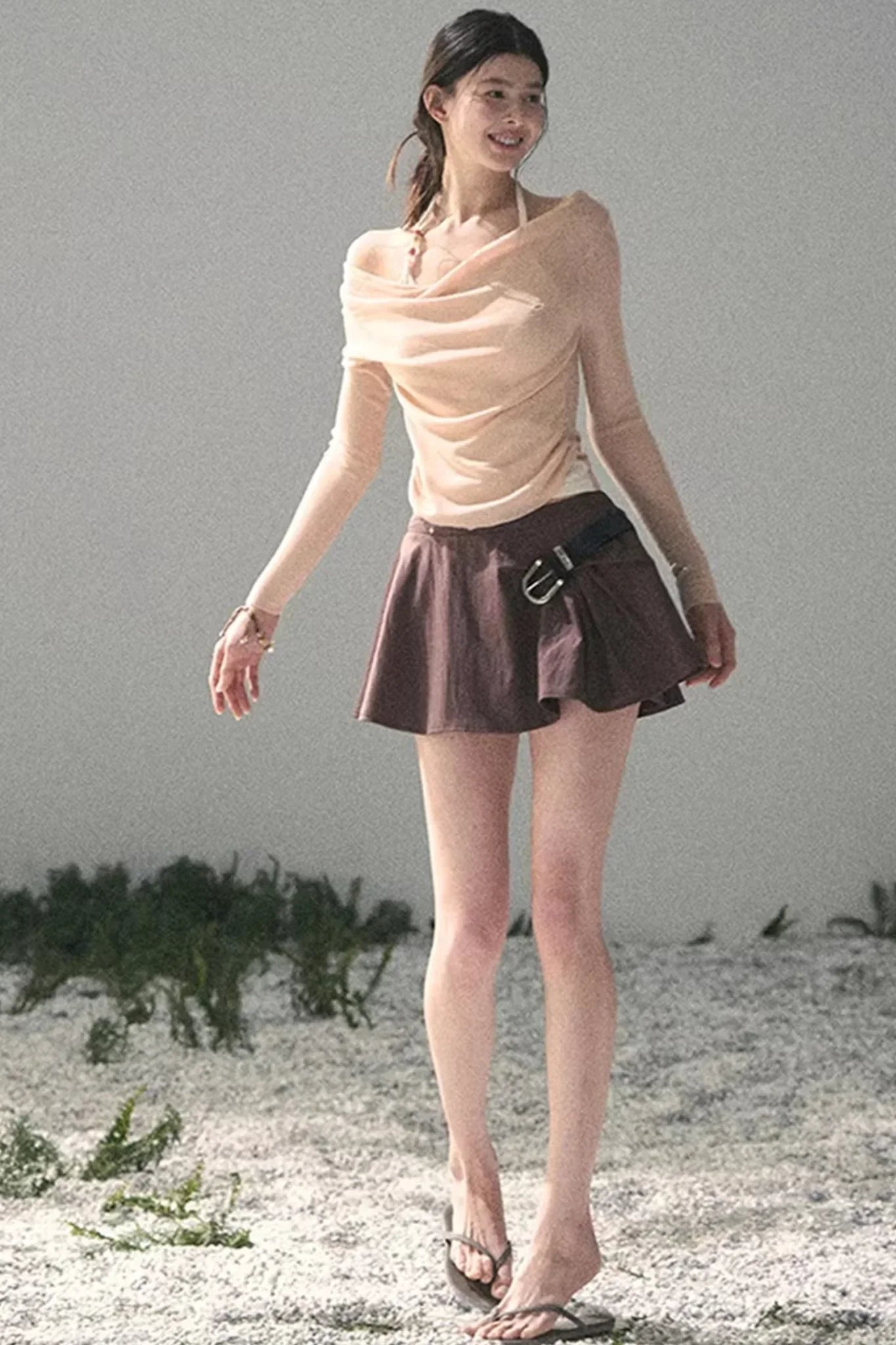 Frosty Shoulder Halter Top