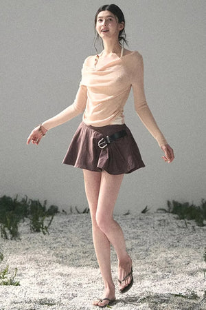 Frosty Shoulder Halter Top