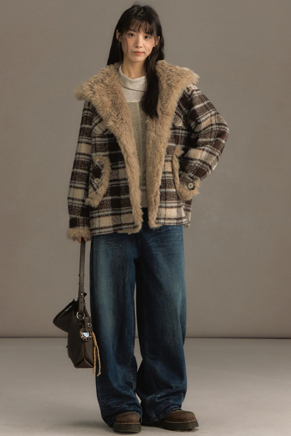 Fuji Plaid Woolen Jacket