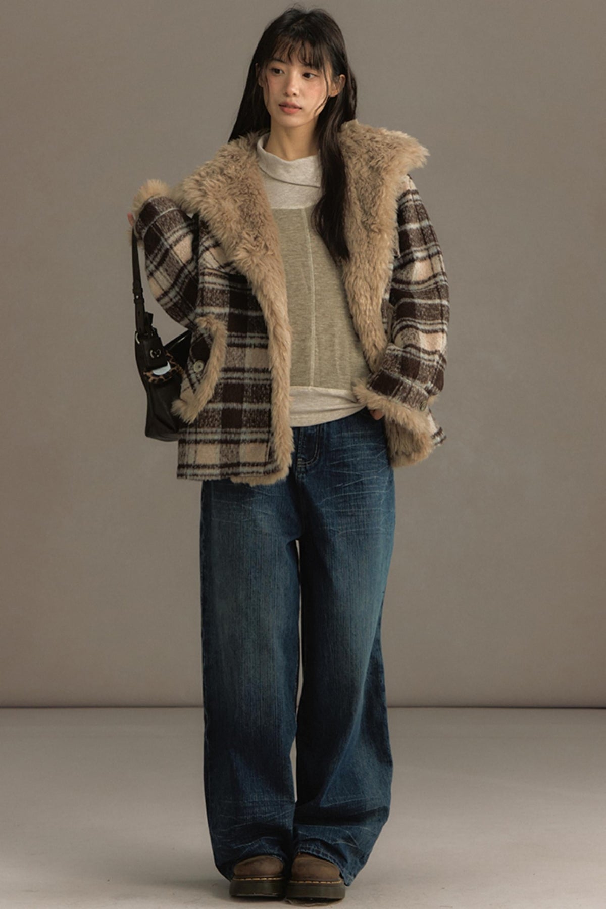 Fuji Plaid Woolen Jacket