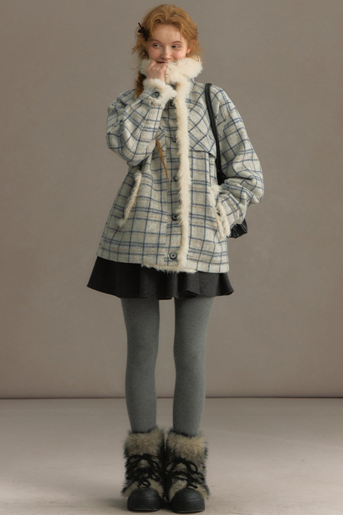 Fuji Plaid Woolen Jacket