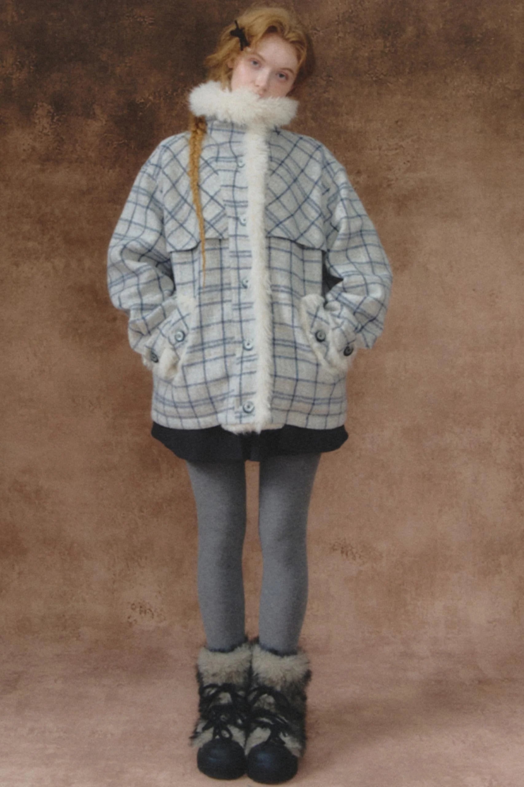 Fuji Plaid Woolen Jacket