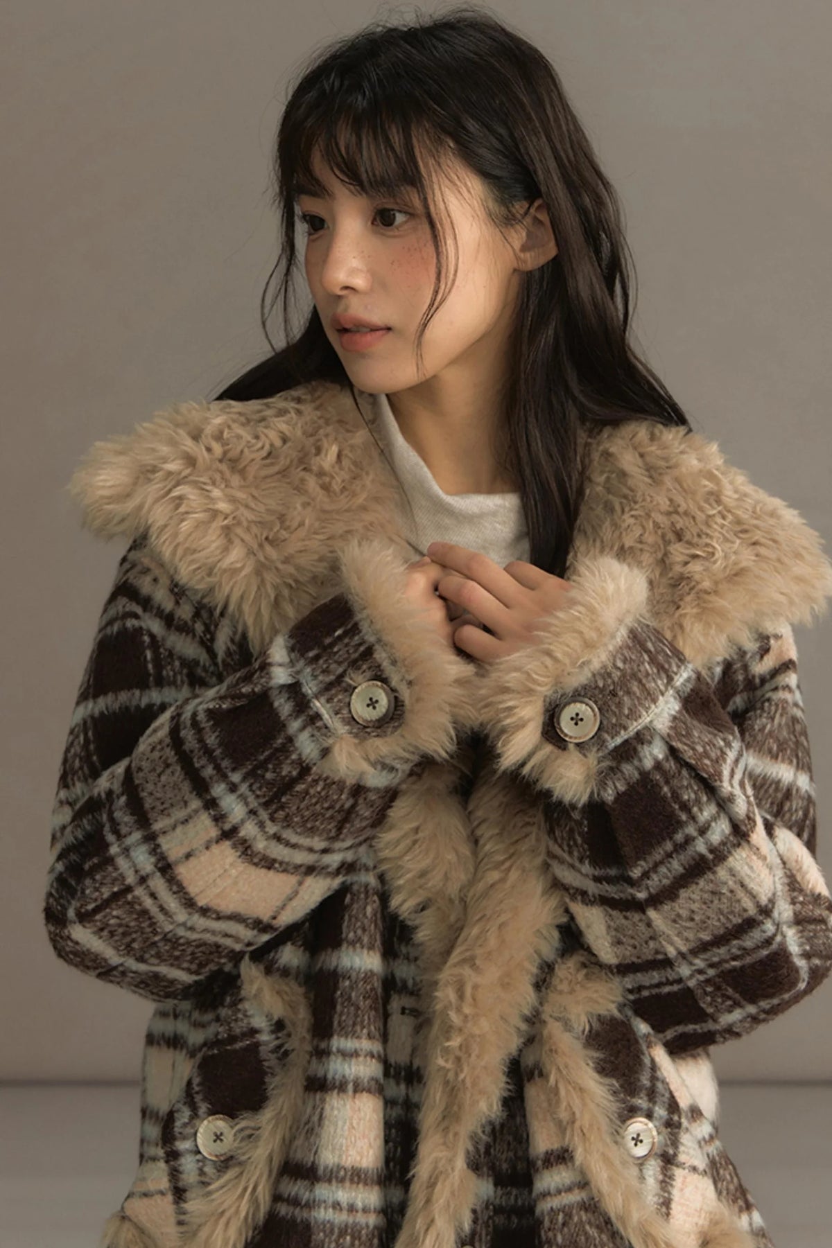 Fuji Plaid Woolen Jacket