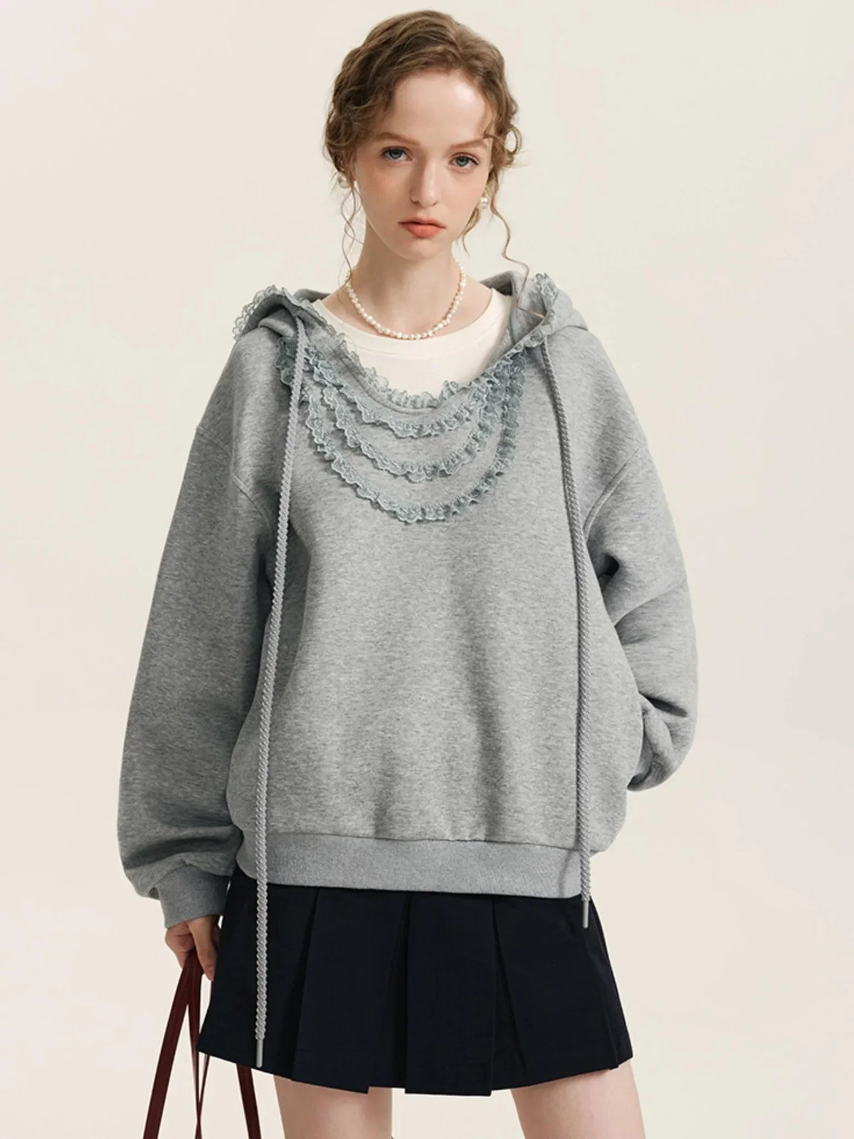 Fungus Collar Hooded Sweatshirt Set-Up