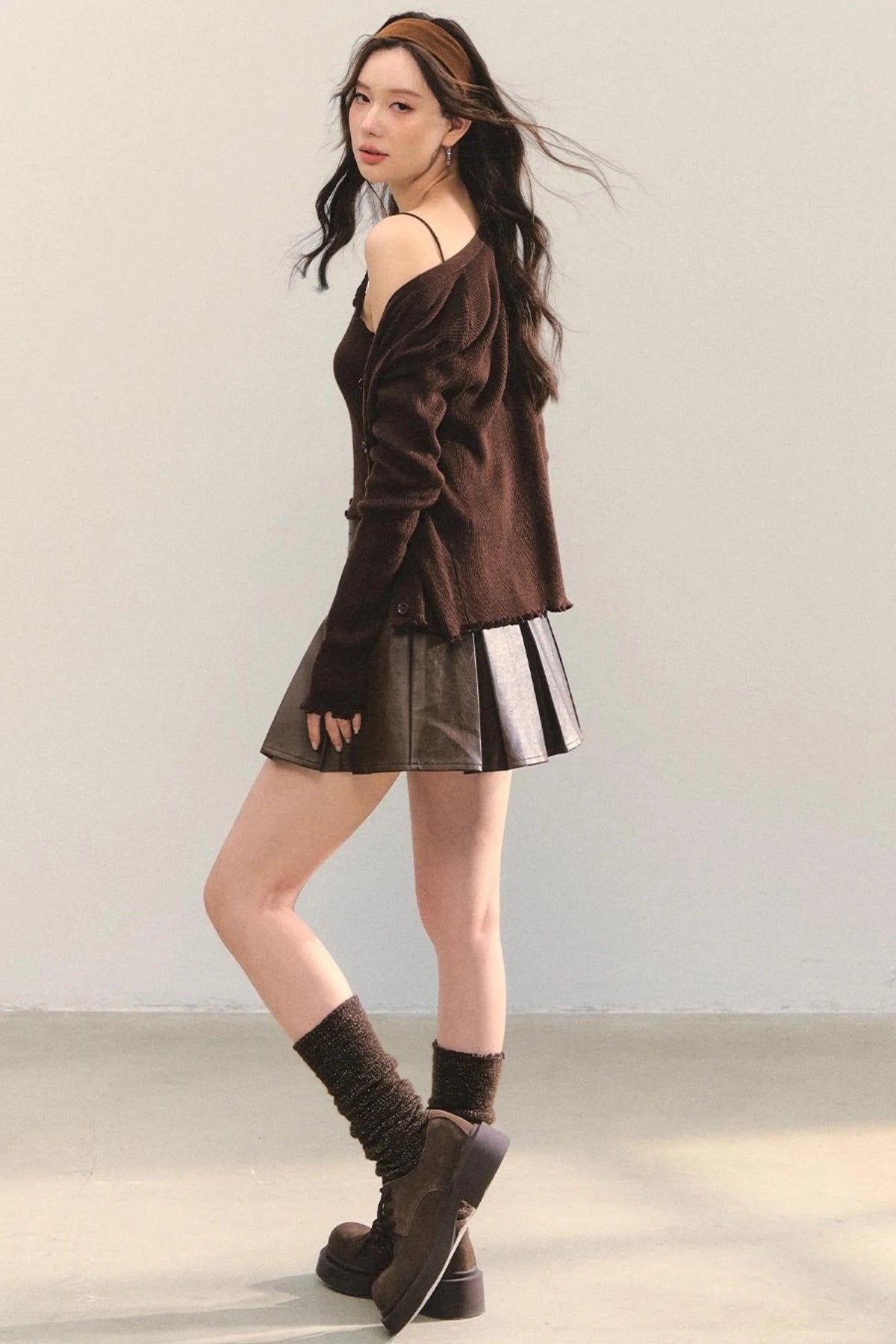 Fungus Edge Knit Two-Piece Top Set