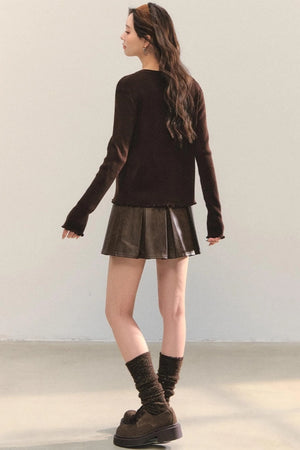 Fungus Edge Knit Two-Piece Top Set