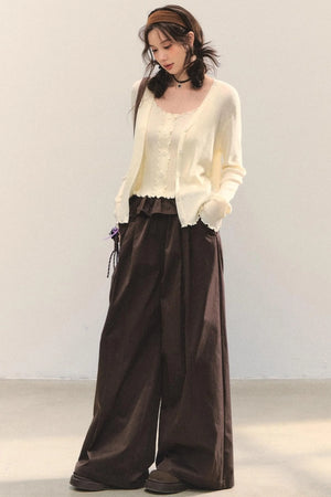 Fungus Edge Knit Two-Piece Top Set
