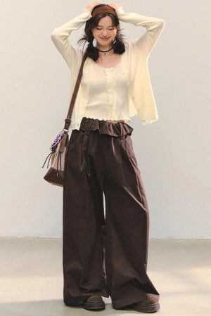 Fungus Edge Knit Two-Piece Top Set