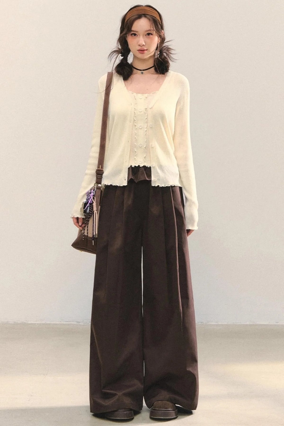 Fungus Edge Knit Two-Piece Top Set