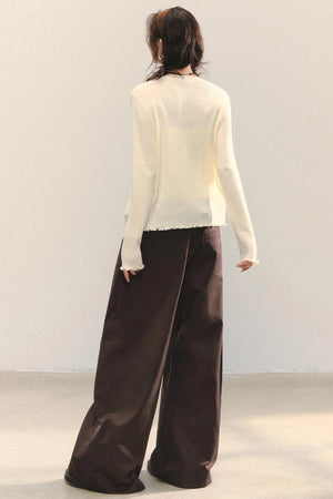 Fungus Edge Knit Two-Piece Top Set