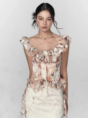 Fungus Trim Floral Top