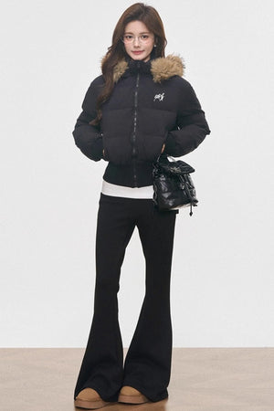 Fur Collar Cotton Jacket Set-Up