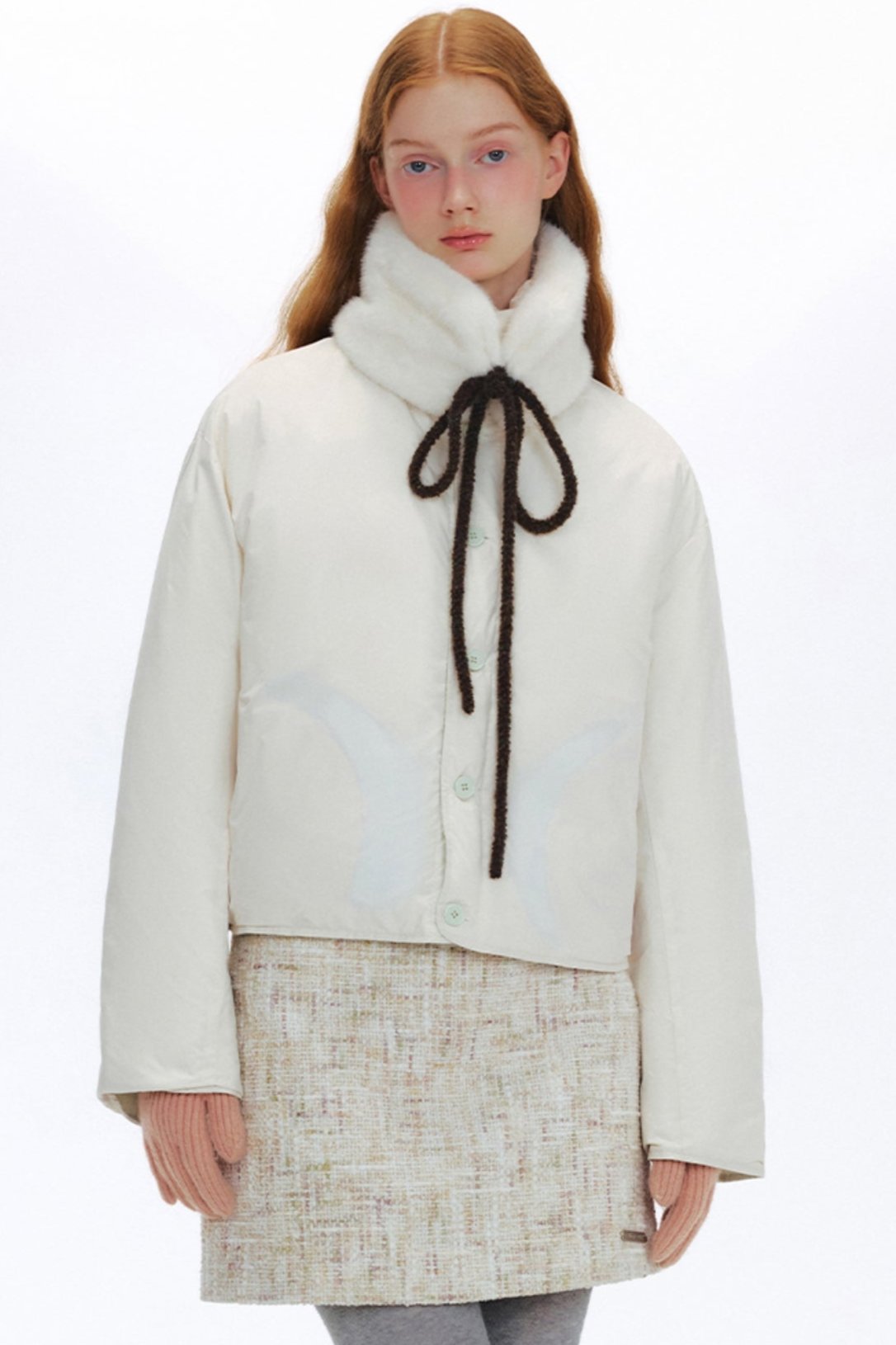 Fur Collar Jacket With Small Collar