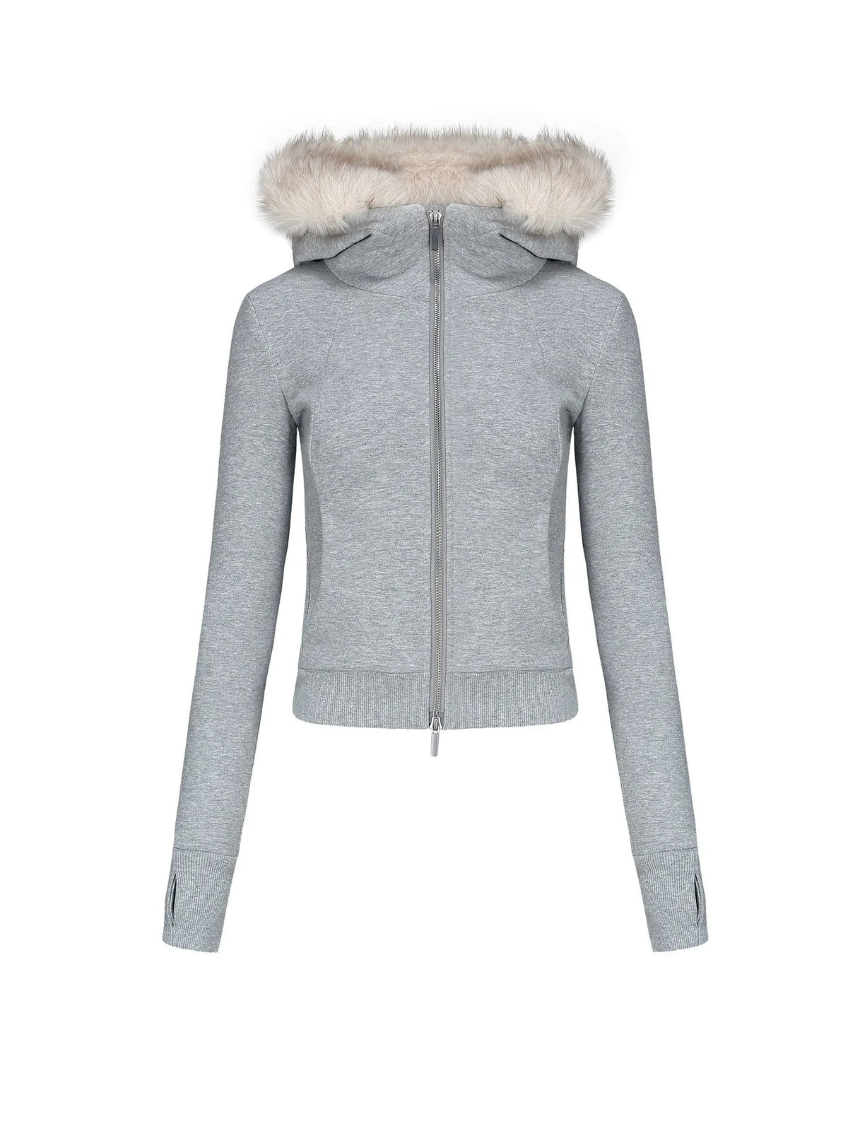Fur Collar Slim Cotton Hooded Jacket
