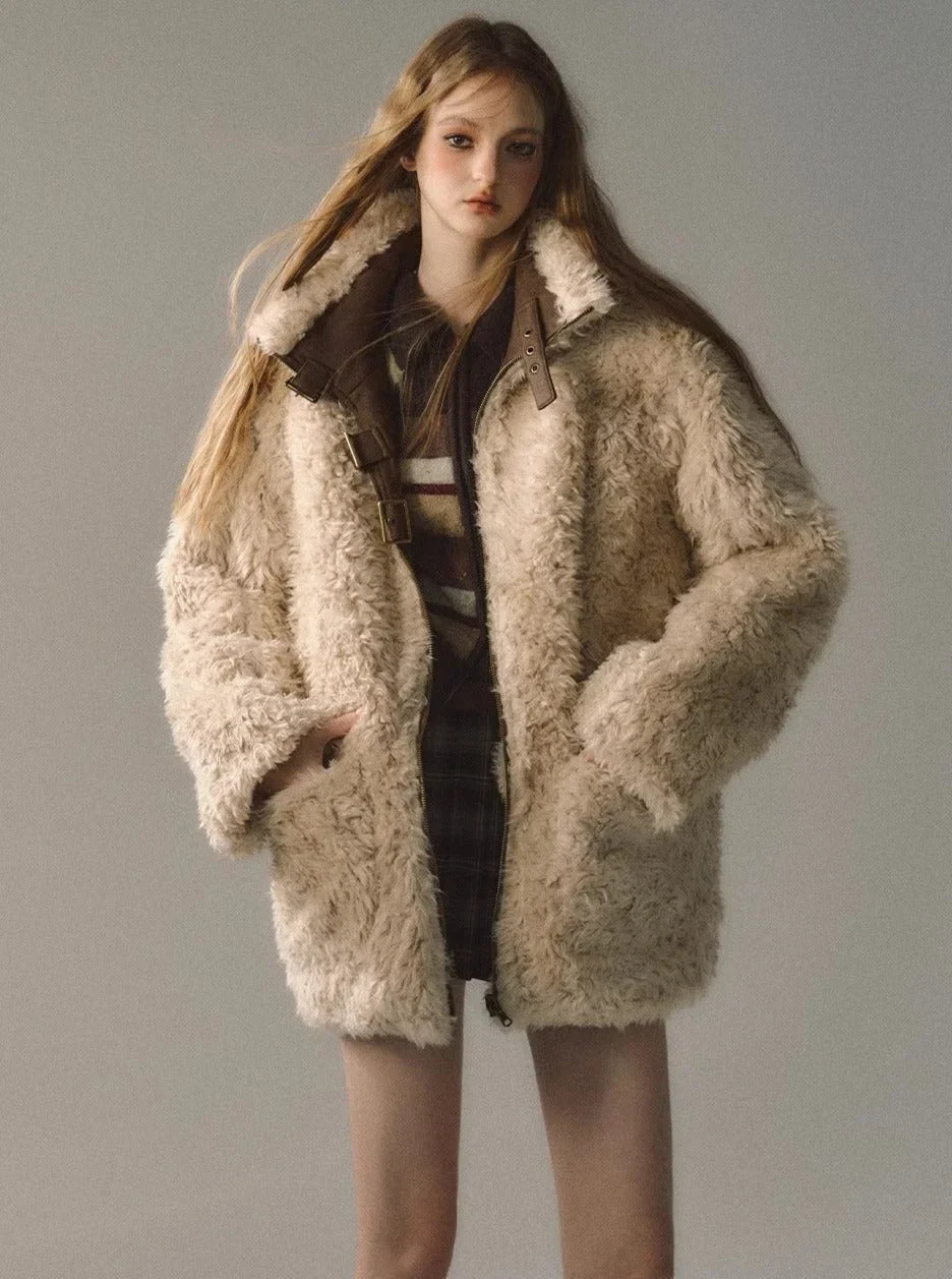 Fur Integrated Plush Jacket