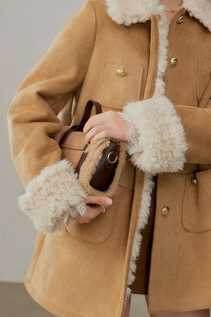 Fur Integrated Suede Winter Jacket