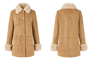 Fur Integrated Suede Winter Jacket