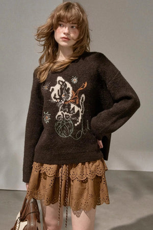 Furball Crew Neck Loose Sweater