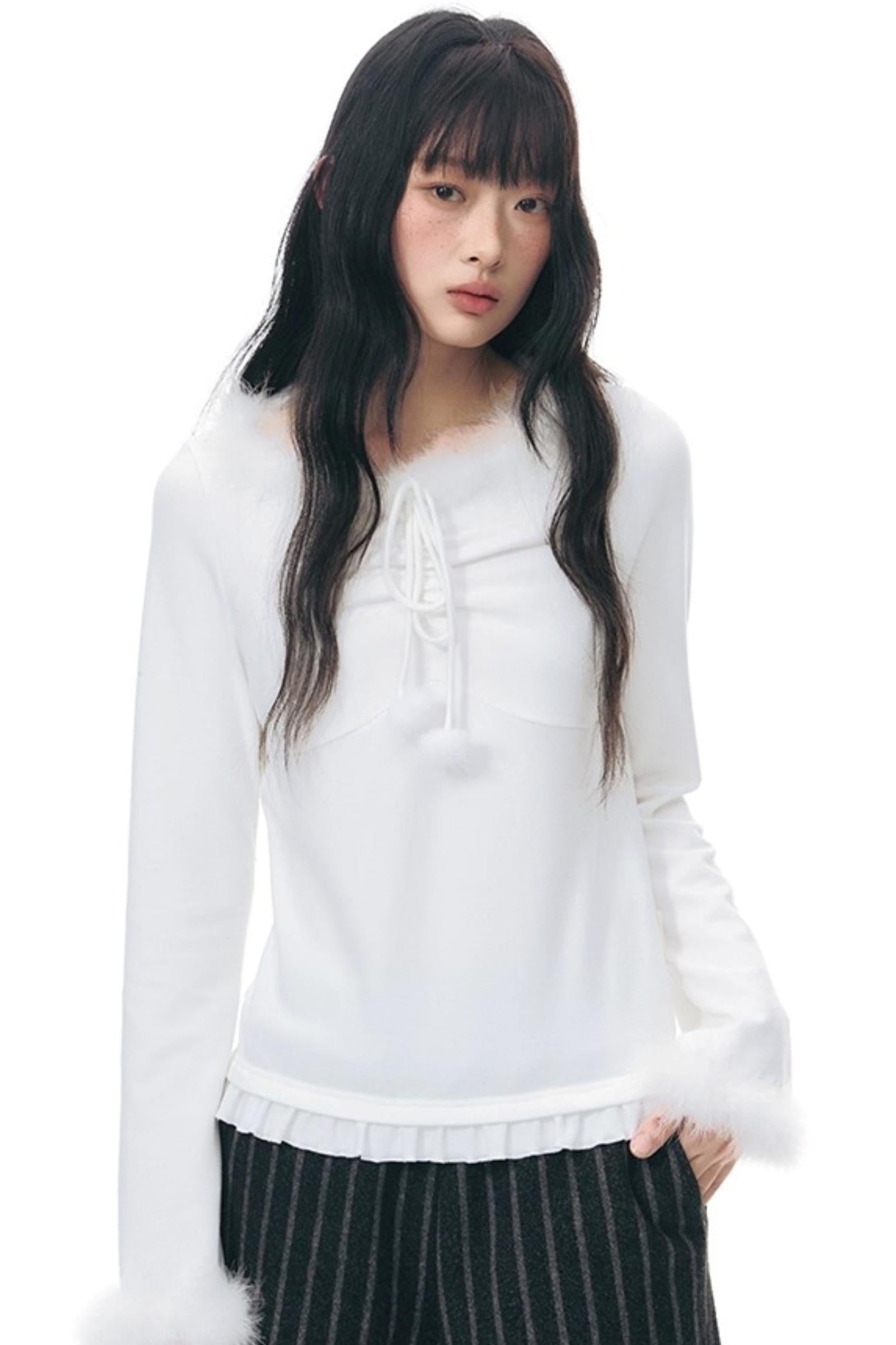 Furry Patchwork Base Layer Top