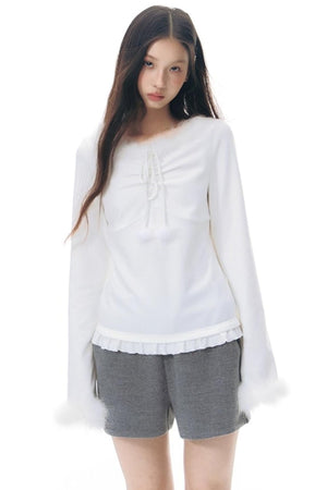 Furry Patchwork Base Layer Top