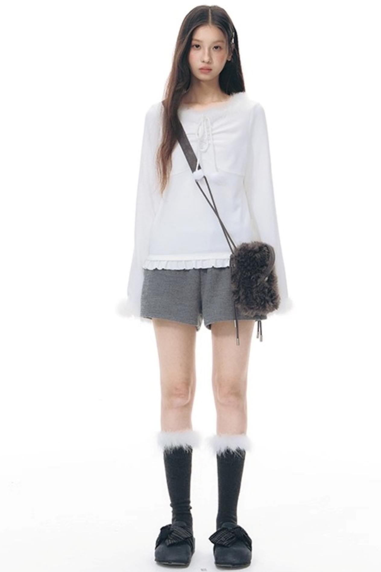 Furry Patchwork Base Layer Top