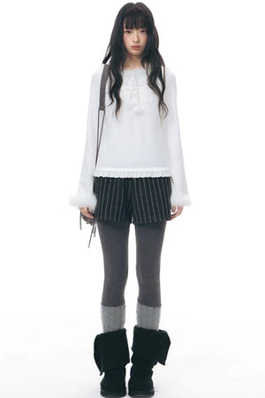 Furry Patchwork Base Layer Top