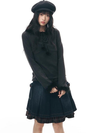 Furry Patchwork Base Layer Top