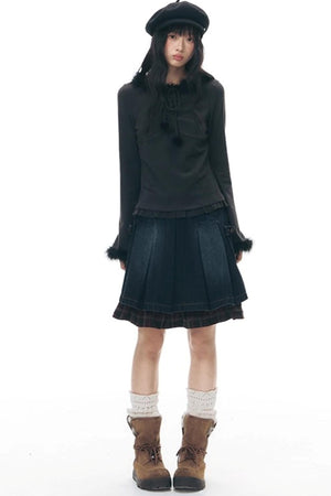 Furry Patchwork Base Layer Top