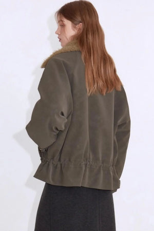 Furry Patchwork Leather Jacket